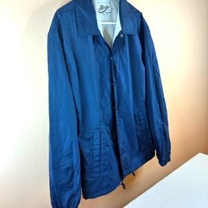 Birdie Jacket Navy Blue Womans M White Lined Windbreaker. Snap Up Excellent